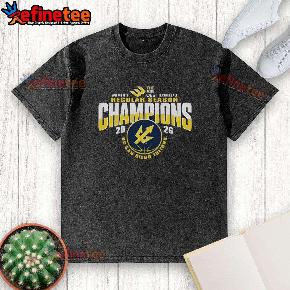 UC San Diego Tritons Women's Basketball 2026 Big West Regular Season Champions washed t-shirt design.