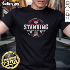 Alt Text: Official Lima Senior Spartans 2026 OHSAA Boys Basketball Division 2 Last Four Standing T-Shirt design in bold colors.