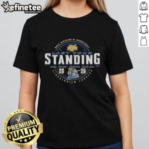 Alt Text: Official Lincolnview Lancers 2026 OHSAA Boys Basketball Division 6 Last Four Standing Ladies Tee design display.