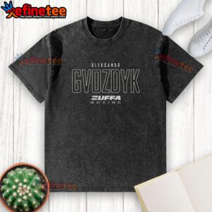 Official Oleksandr Gvozdyk Zuffa Boxing Elite Washed T-Shirt in black, featuring bold graphics and a comfortable fit.