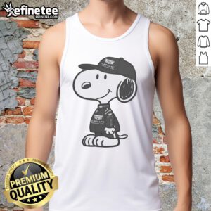 Official Peanuts x Cadillac Formula 1 tank top featuring iconic characters in a stylish racing design.