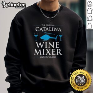 Official Catalina Wine Mixer 2015 sweatshirt featuring vibrant colors and unique design, perfect for wine event enthusiasts.