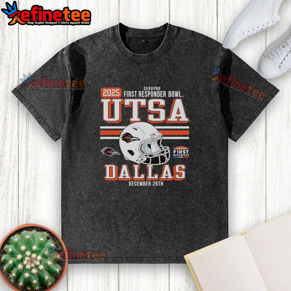 Alt Text: Official UTSA Roadrunners Servpro First Responder Bowl washed t-shirt showcasing team spirit and event pride.
