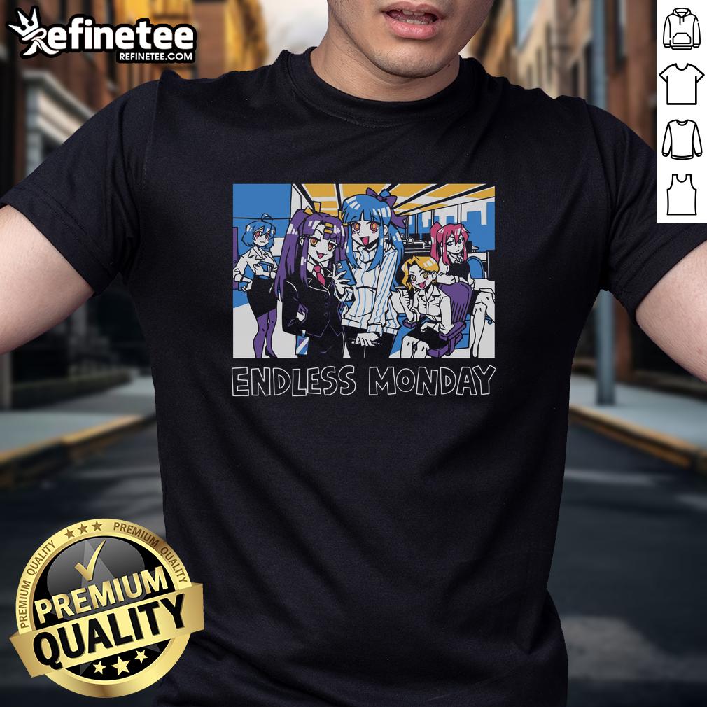 Original Endless Monday Dreams and Deadlines We're Family T-Shirt featuring a stylish design for casual wear.