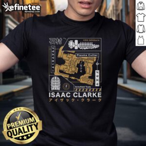 Original Isaac Clarke Dead Space aesthetic T-shirt featuring iconic game graphics and design for fans.