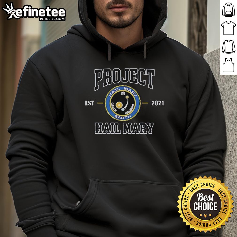 Original Project Hail Mary Earth hoodie, est. 2021, featuring a stylish design and vibrant colors, perfect for fans.