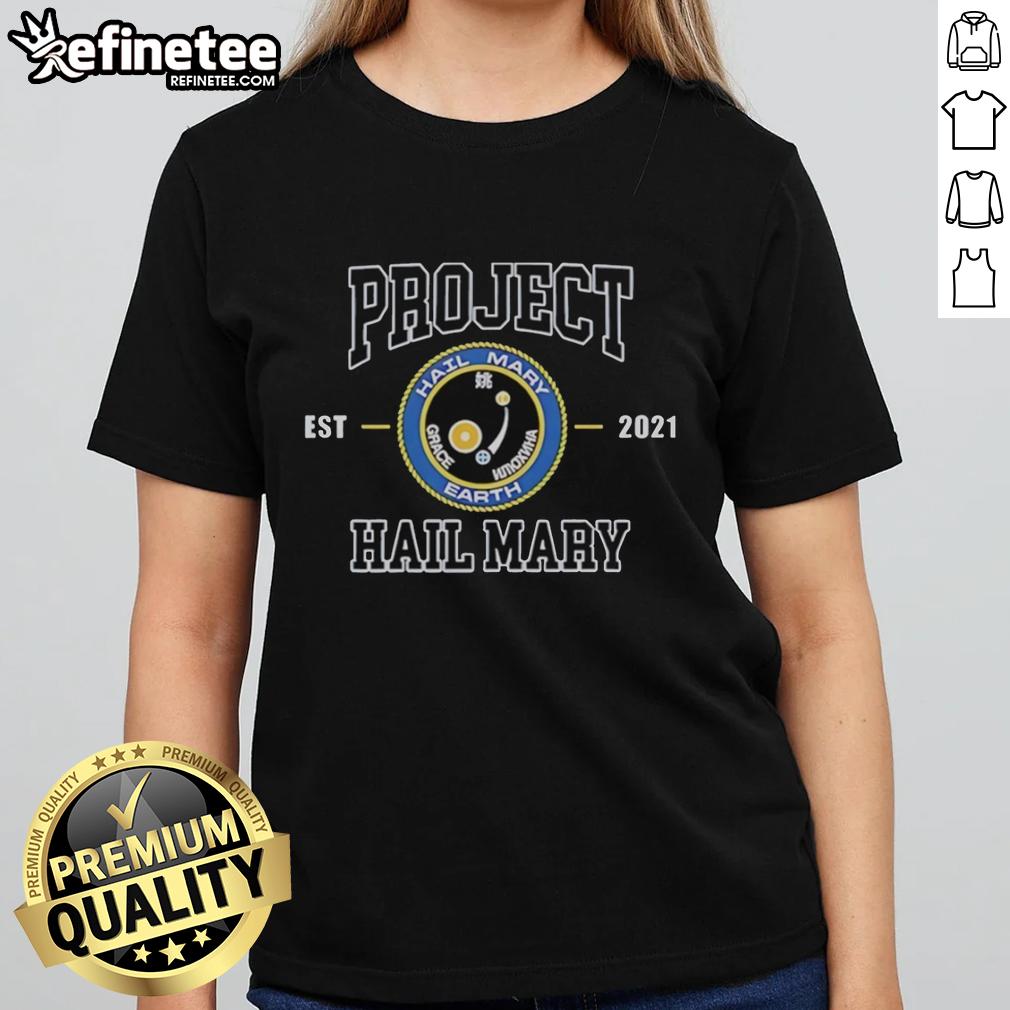 Original Project Hail Mary Earth 2021 Ladies Tee featuring a stylish design for fans of the sci-fi novel.