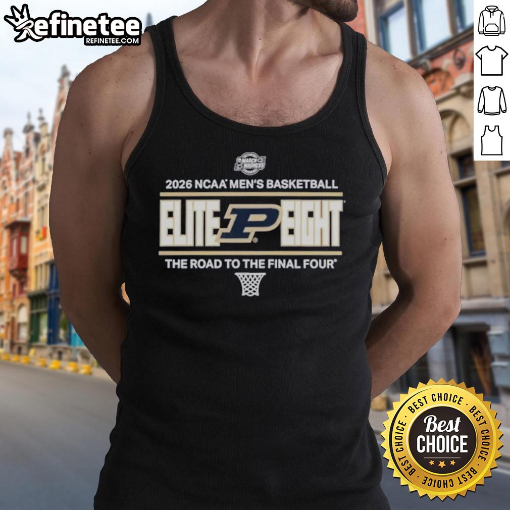 Original Purdue Boilermakers 2026 Men's Basketball Elite 8 Bound Tank Top showcasing team spirit and style.