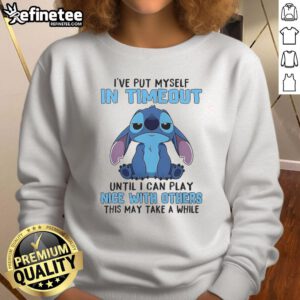 Cozy Original Stitch I've Put Myself In Timeout Sweatshirt in soft fabric, perfect for relaxed lounging and casual style.