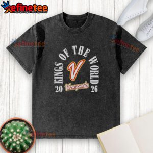 Alt Text: Original Venezuela Team 2026 World Baseball Classic Champions Kings of the World washed t-shirt design.