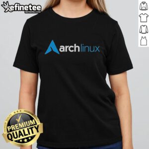 Premium Arch Linux logo on a stylish ladies tee, perfect for fans of the Arch Linux community and fashion.