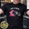 Premium Kirby Eat The Rich T-Shirt featuring vibrant graphics of Kirby devouring coins, perfect for gamers and cartoon lovers.