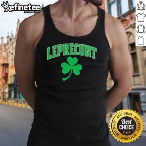 Premium Leprecunt Shamrock St. Patrick's Day tank top featuring a fun design and vibrant green color for festive celebrations.