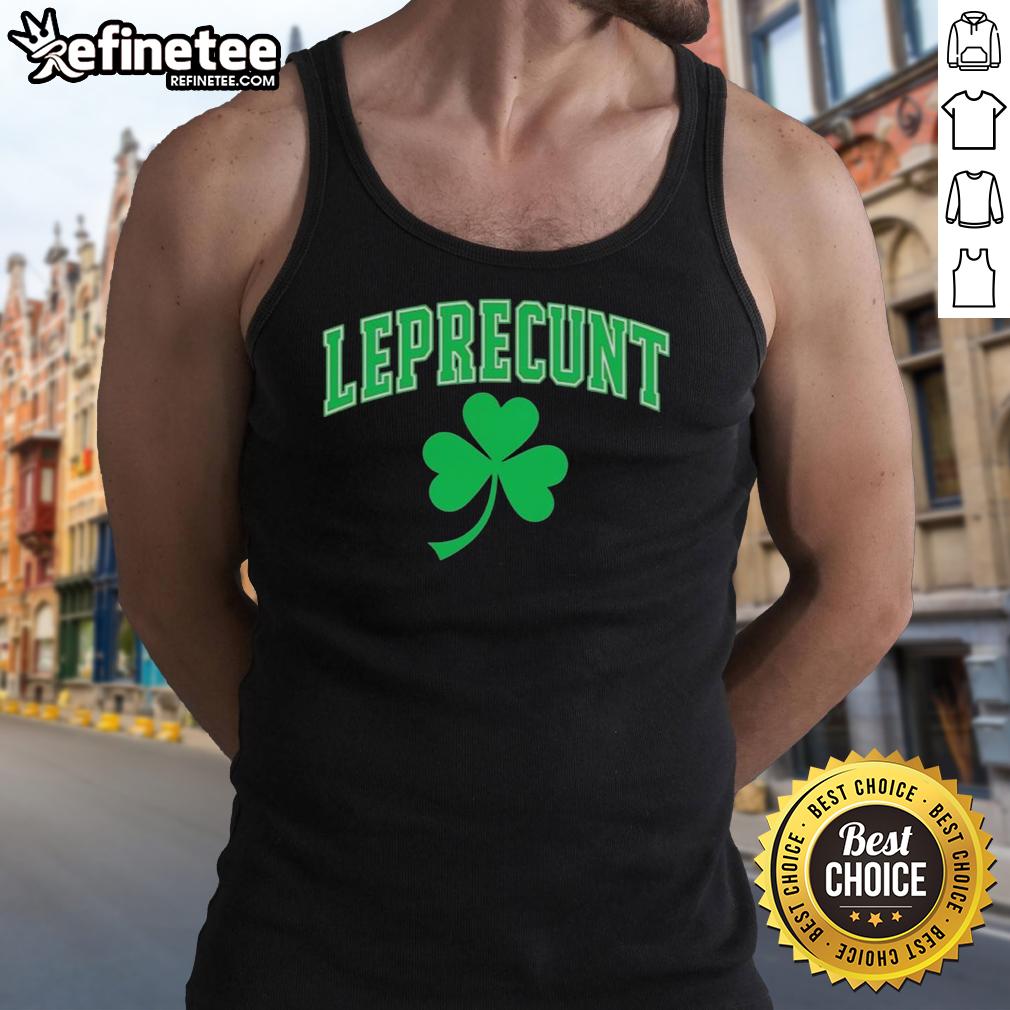 Premium Leprecunt Shamrock St. Patrick's Day tank top featuring a fun design and vibrant green color for festive celebrations.