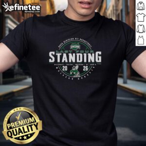 Alt Text: Premium Malvern Hornets 2026 OHSAA Boys Basketball Division 7 Last Four Standing T-Shirt featuring team logo and design.