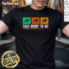 Alt Text: Premium Talk Derby To Me Horse Racing Logo T-Shirt featuring a stylish design for horse racing enthusiasts.