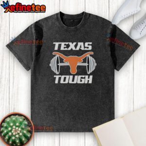 Premium Texas Longhorns and Barbell washed t-shirt featuring tough, detailed graphics for stylish comfort.