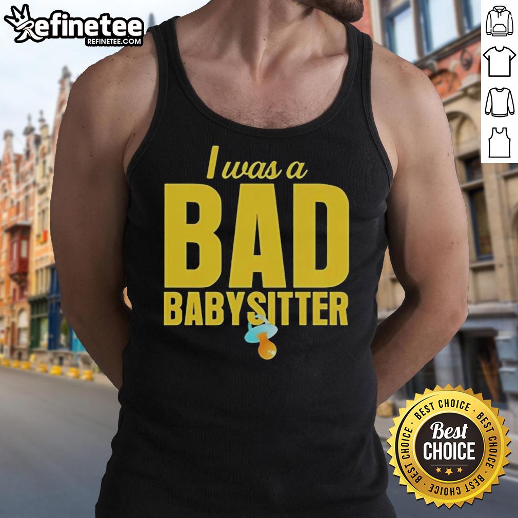 Agatha Weiss 'I Was A Bad Babysitter' tank top featuring playful design and bold text, perfect for casual wear.