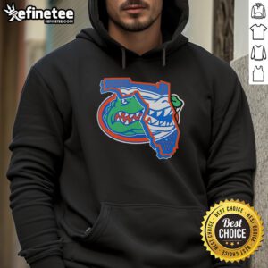 Awesome Florida Gators Logo X Map Hoodie featuring vibrant colors and unique design for fans of the Gators.