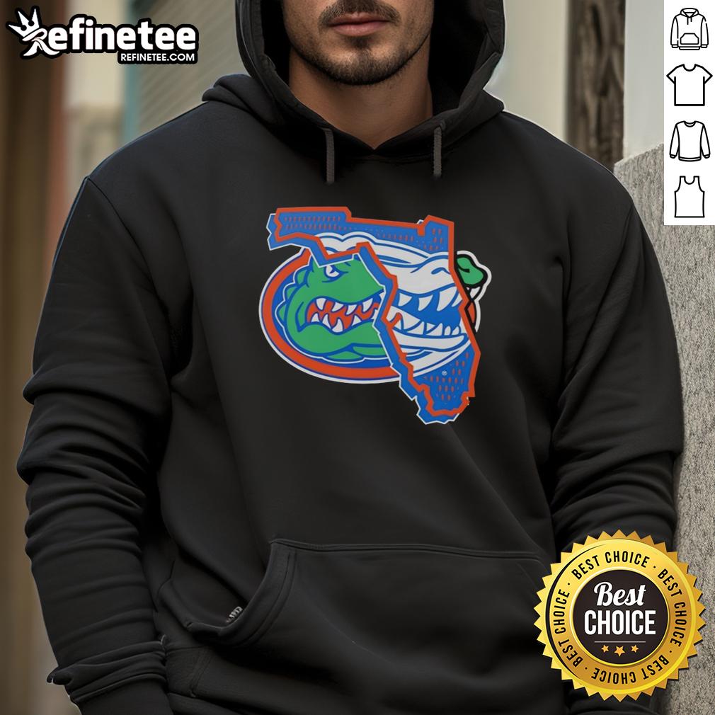 Awesome Florida Gators Logo X Map Hoodie featuring vibrant colors and unique design for fans of the Gators.