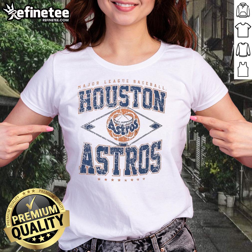 Alt Text: Awesome Houston Astros Major League Baseball Cooperstown Diamond Ladies Tee featuring vibrant team colors and logo.