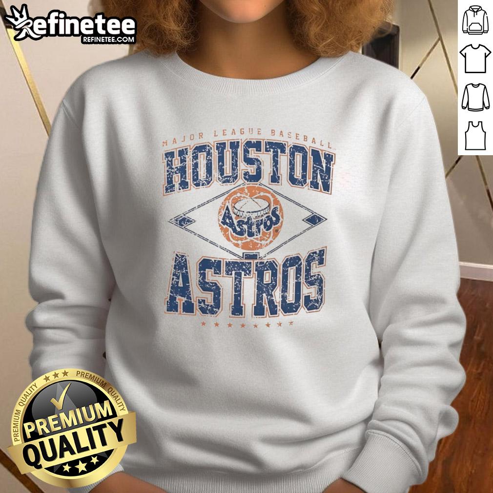 Alt Text: Awesome Houston Astros Major League Baseball Cooperstown Diamond Sweatshirt in vibrant colors, perfect for fans.