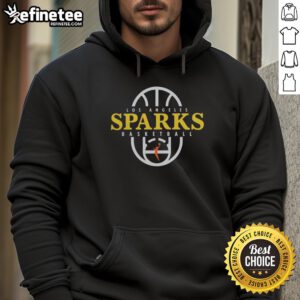 Awesome Los Angeles Sparks basketball 2026 authentic practice logo hoodie showcased on court, perfect for fans and players.