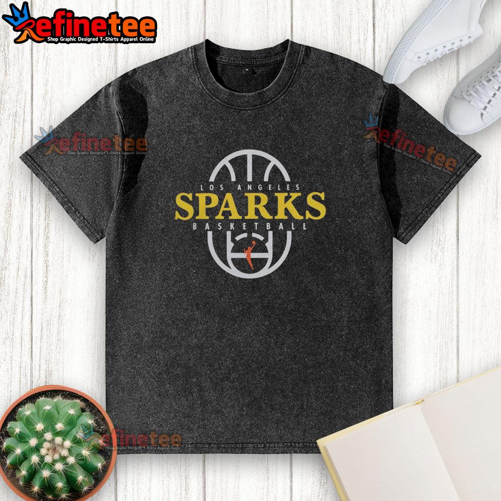 Los Angeles Sparks 2026 on-court authentic practice t-shirt featuring logo, perfect for basketball fans.