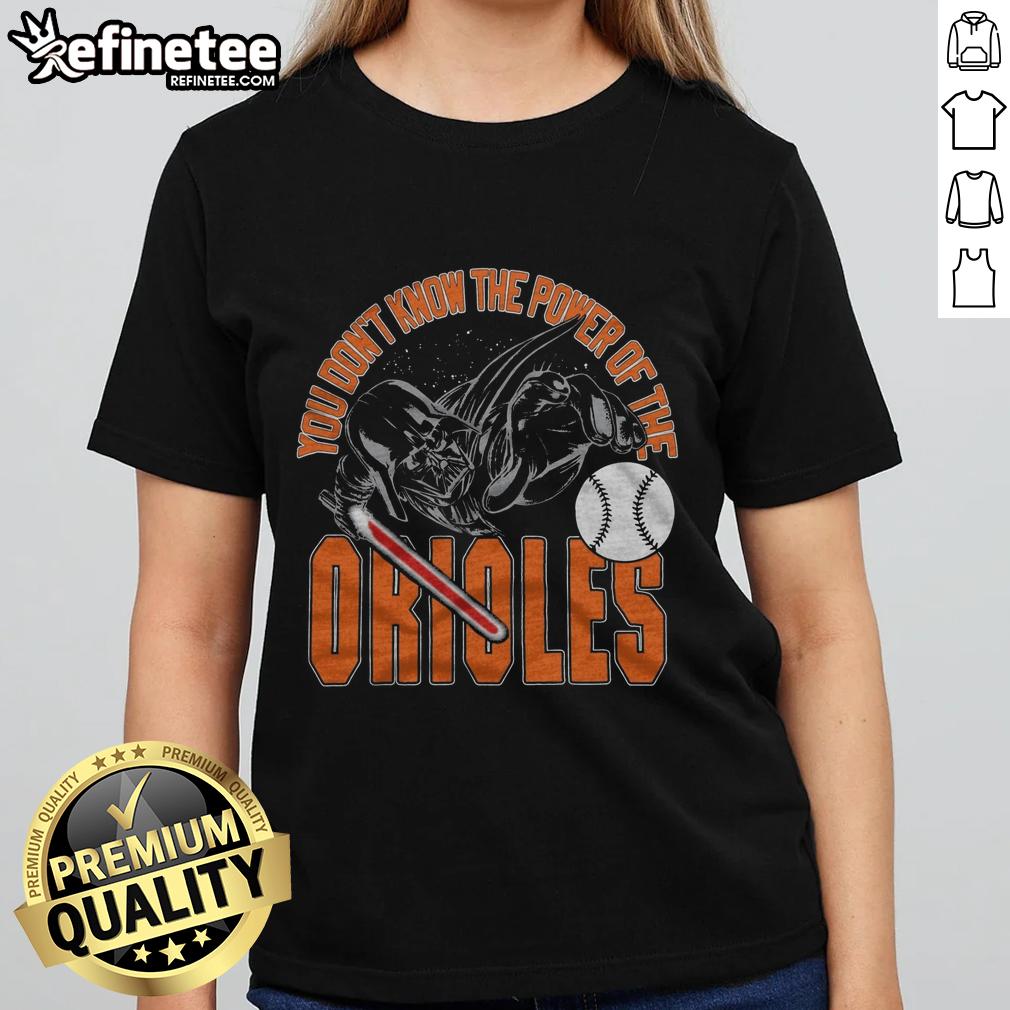 Awesome Star Wars X Baltimore Orioles Dark Side Ladies Tee featuring a stylish design for fans of both franchises.