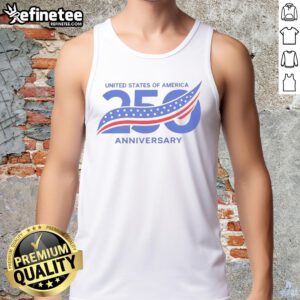 Retro tank top featuring the Awesome United States of America 250th Anniversary Semiquincentennial flag design.