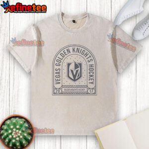 Awesome Vegas Golden Knights Hockey 2017 archway design washed t-shirt showcasing team spirit and style.