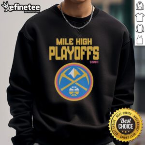 Denver Nuggets 2026 NBA Playoffs sweatshirt, featuring vibrant team colors and a stylish design for passionate fans.