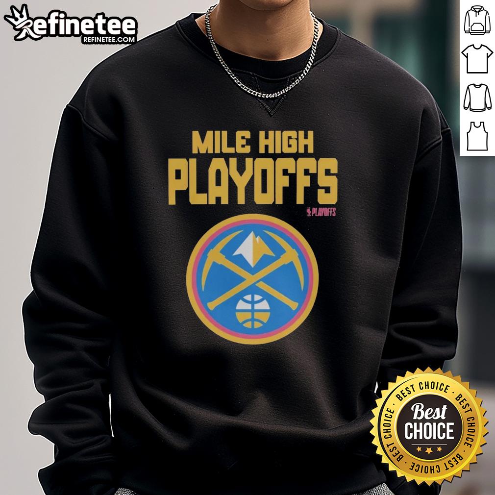 Denver Nuggets 2026 NBA Playoffs sweatshirt, featuring vibrant team colors and a stylish design for passionate fans.