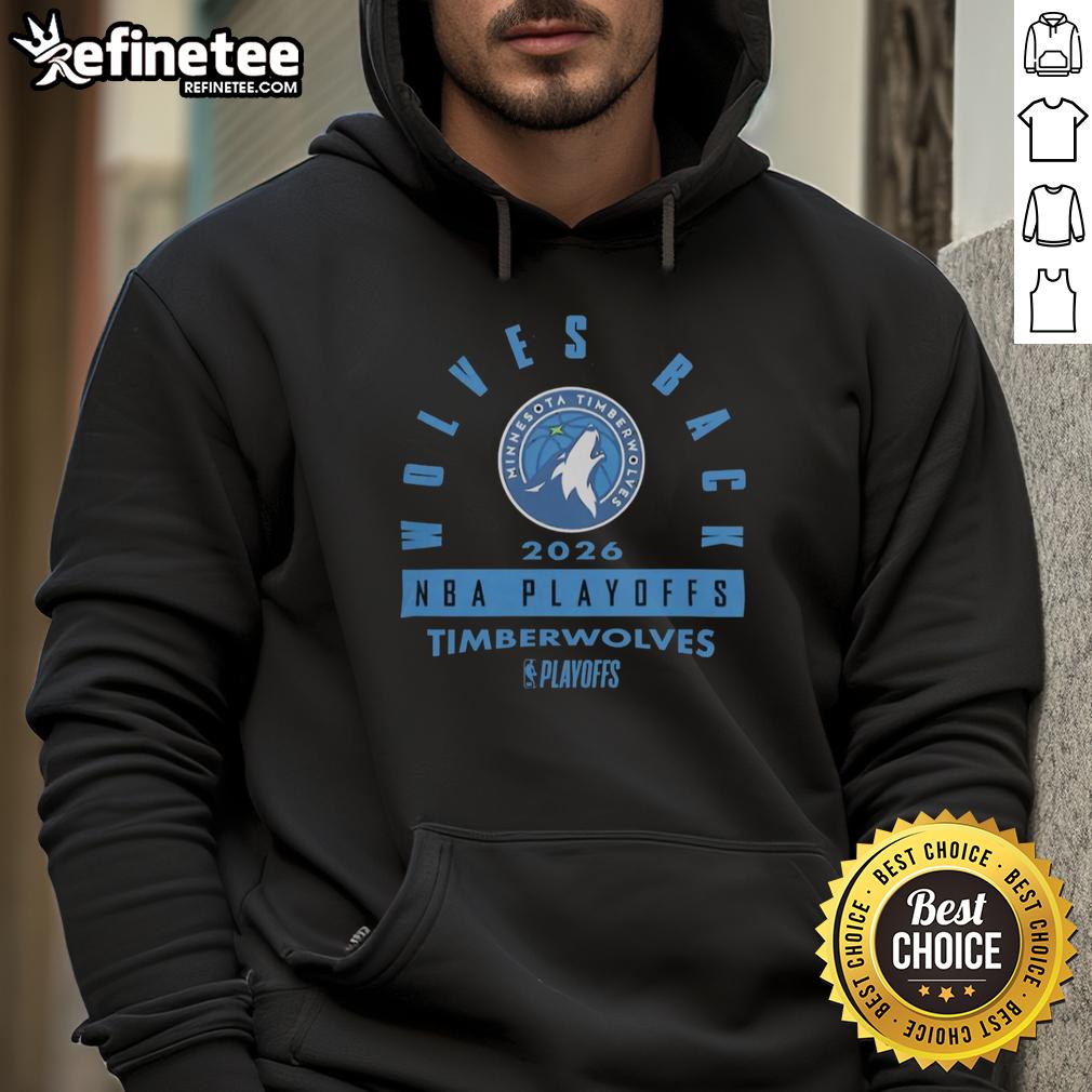 Hot Minnesota Timberwolves 2026 NBA Playoffs Wolves Back Hoodie showcasing team pride and style for fans.