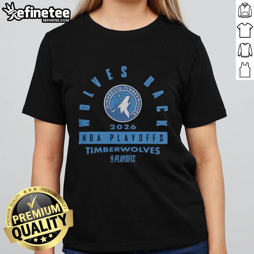 Hot Minnesota Timberwolves 2026 NBA Playoffs ladies tee featuring stylish design and team spirit for fans.