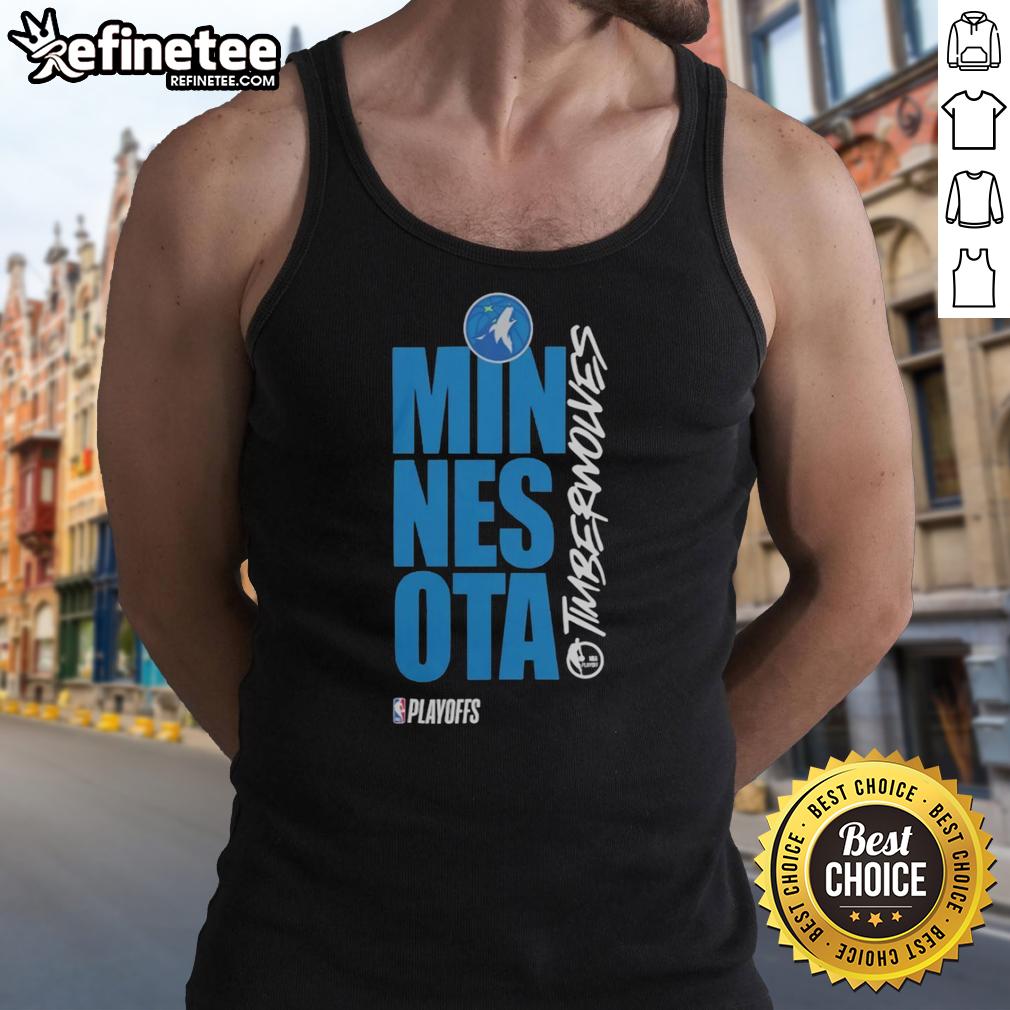 Hot Minnesota Timberwolves playoff NBA 2026 tank top featuring team colors and logo, perfect for fans and summer wear.