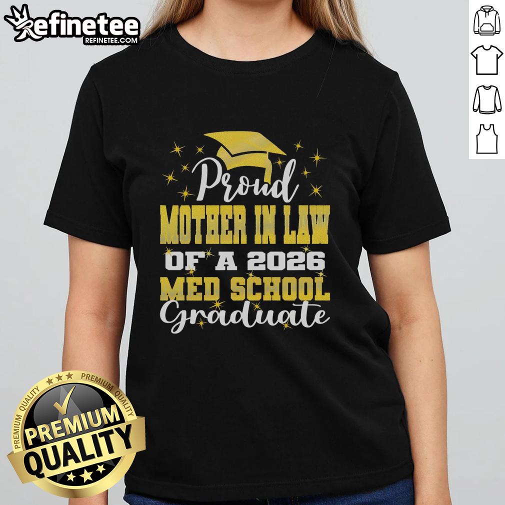 Hot proud mother-in-law of 2026 med school graduate wearing a stylish tee, celebrating academic achievement.