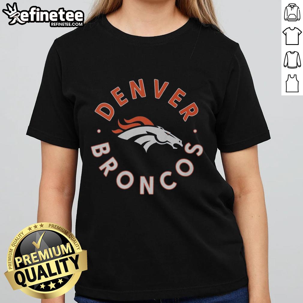 Stylish Nice Denver Broncos Circle Ladies Tee featuring vibrant team colors and logo, perfect for female fans.