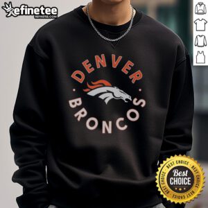 Alt Text: Cozy circle sweatshirt featuring the Denver Broncos logo, perfect for fans to show team spirit and stay warm.