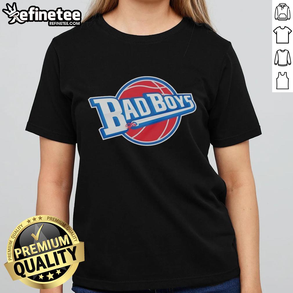 Alt Text: Ladies tee featuring the Nice Detroit Pistons Basketball Bad Boys 2026 logo, perfect for fans and stylish wear.