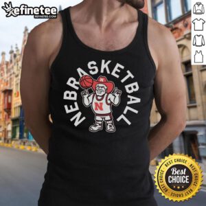Nice Nebraska Basketball Herbie Husker tank top featuring vibrant colors and team logo for fans.