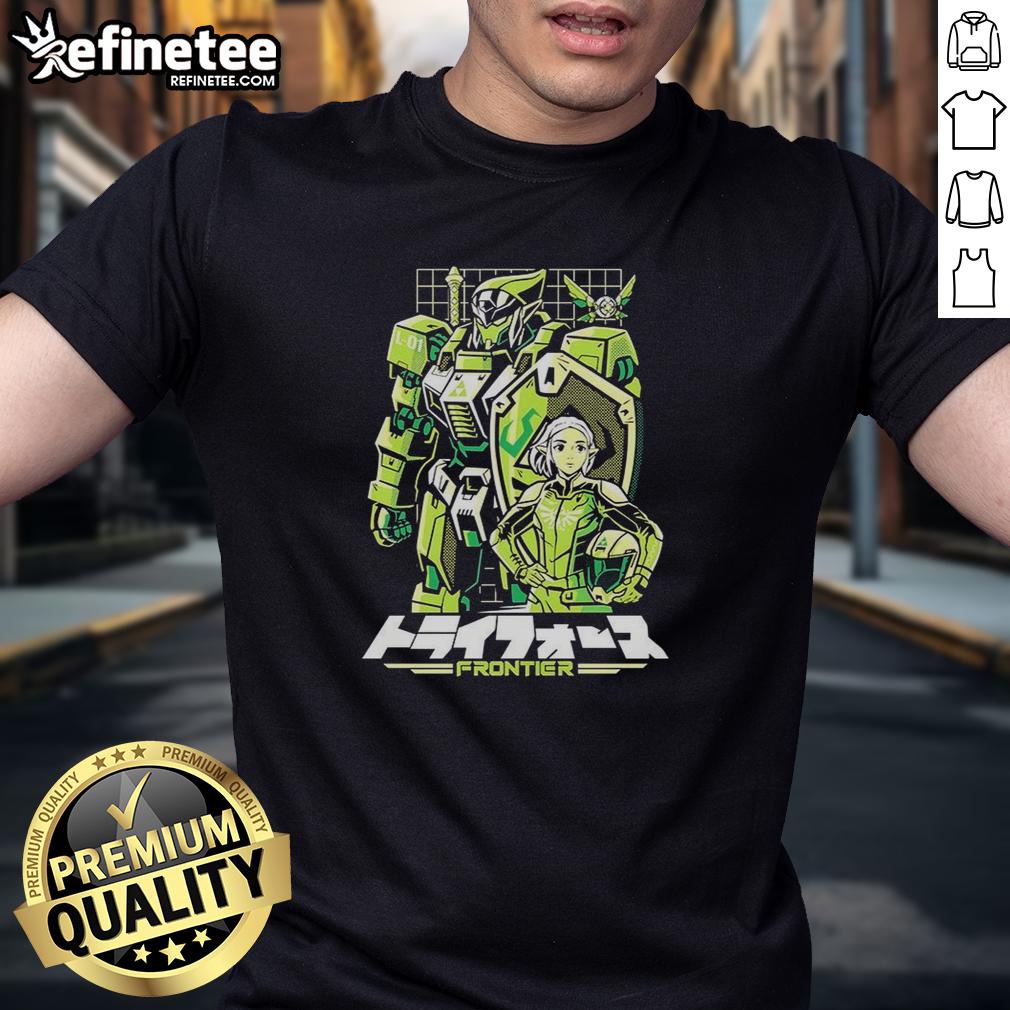Mecha style t-shirt featuring Nice Triad Frontier design from The Legend of Zelda: Ocarina of Time.
