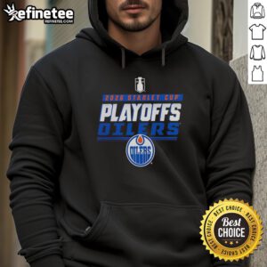 Official Edmonton Oilers Stanley Cup Playoffs 2026 hoodie in blue with team logo, perfect for fans and game day wear.