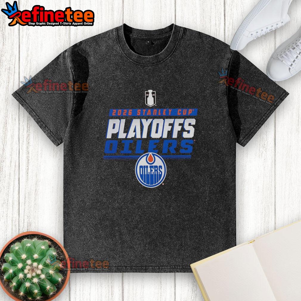 Official Edmonton Oilers Stanley Cup Playoffs 2026 washed t-shirt featuring team logo and vintage design.
