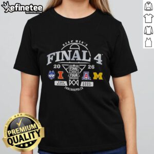 Alt Text: Official Indianapolis 2026 NCAA Men's Final 4 Ladies Tee featuring stylish design and event branding for basketball fans.