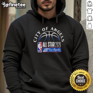Alt Text: Official Los Angeles Clippers City of Angels All-Star 2026 hoodie featuring team colors and logo, perfect for fans.