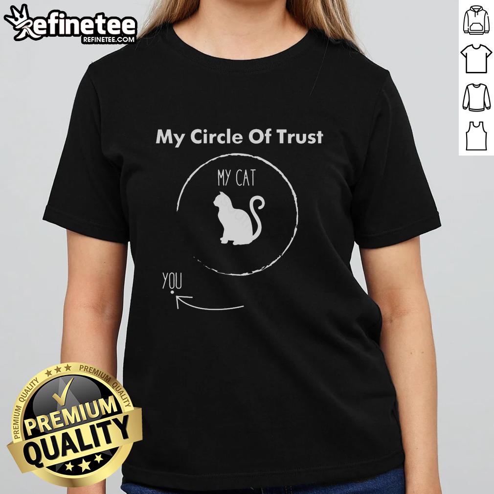Alt Text: Official My Circle of Trust My Cat Ladies Tee featuring a fun cat graphic, perfect for cat lovers and enthusiasts.