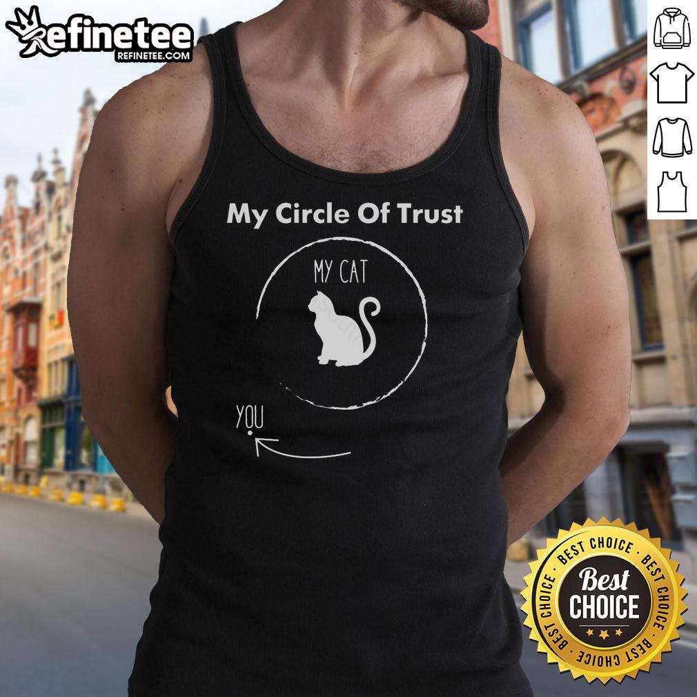 Official My Circle of Trust My Cat tank top featuring a playful cat design, perfect for cat lovers and casual wear.
