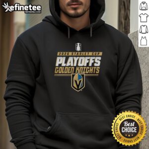 Official Vegas Golden Knights Stanley Cup Playoffs 2026 hoodie featuring team logo and stylish design for fans.