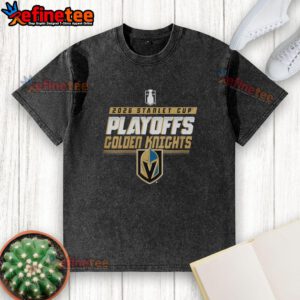 Official Vegas Golden Knights Stanley Cup Playoffs 2026 washed t-shirt featuring team logo and playoff graphics.